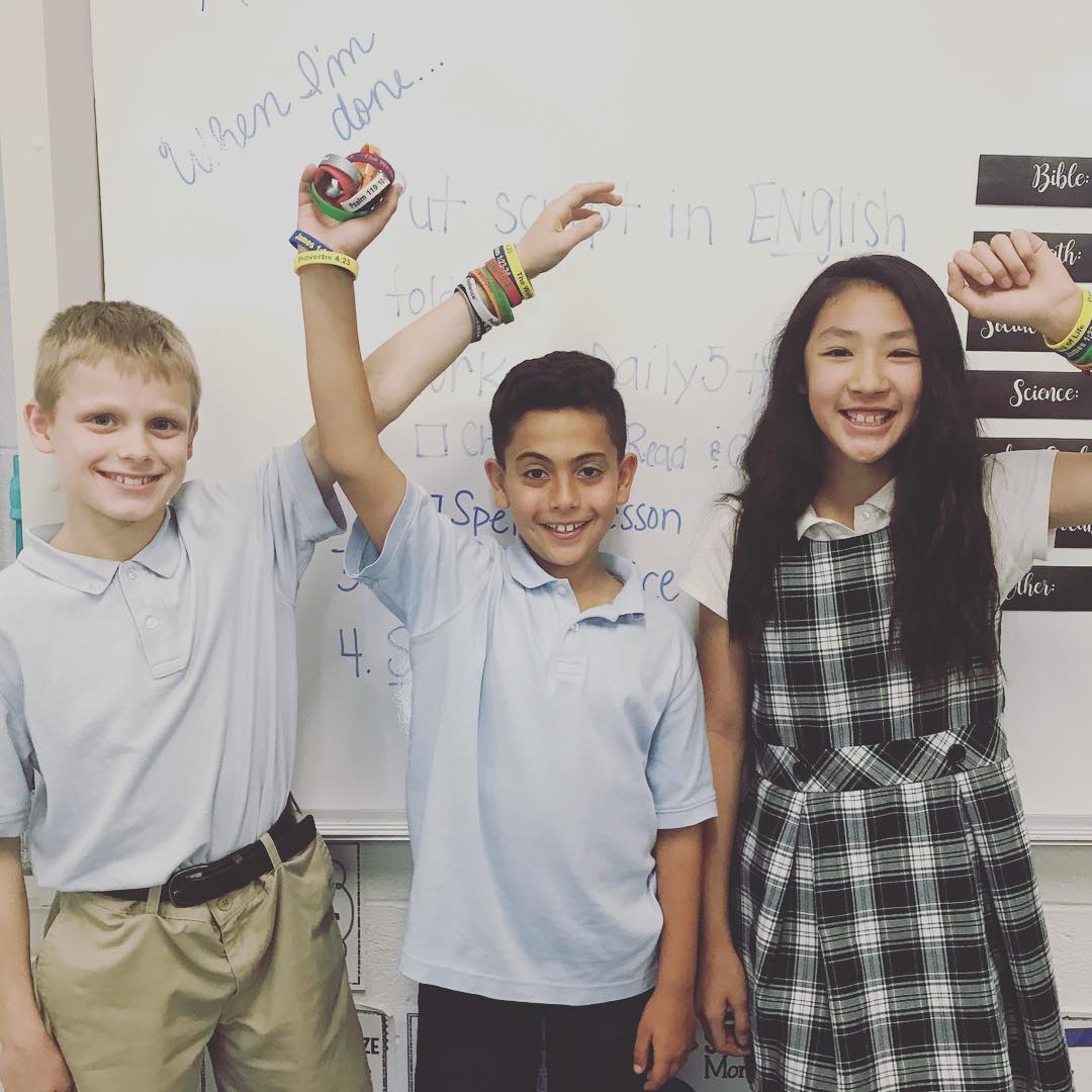 Fourth graders won against Mr. Danish on the bonus verse challenge