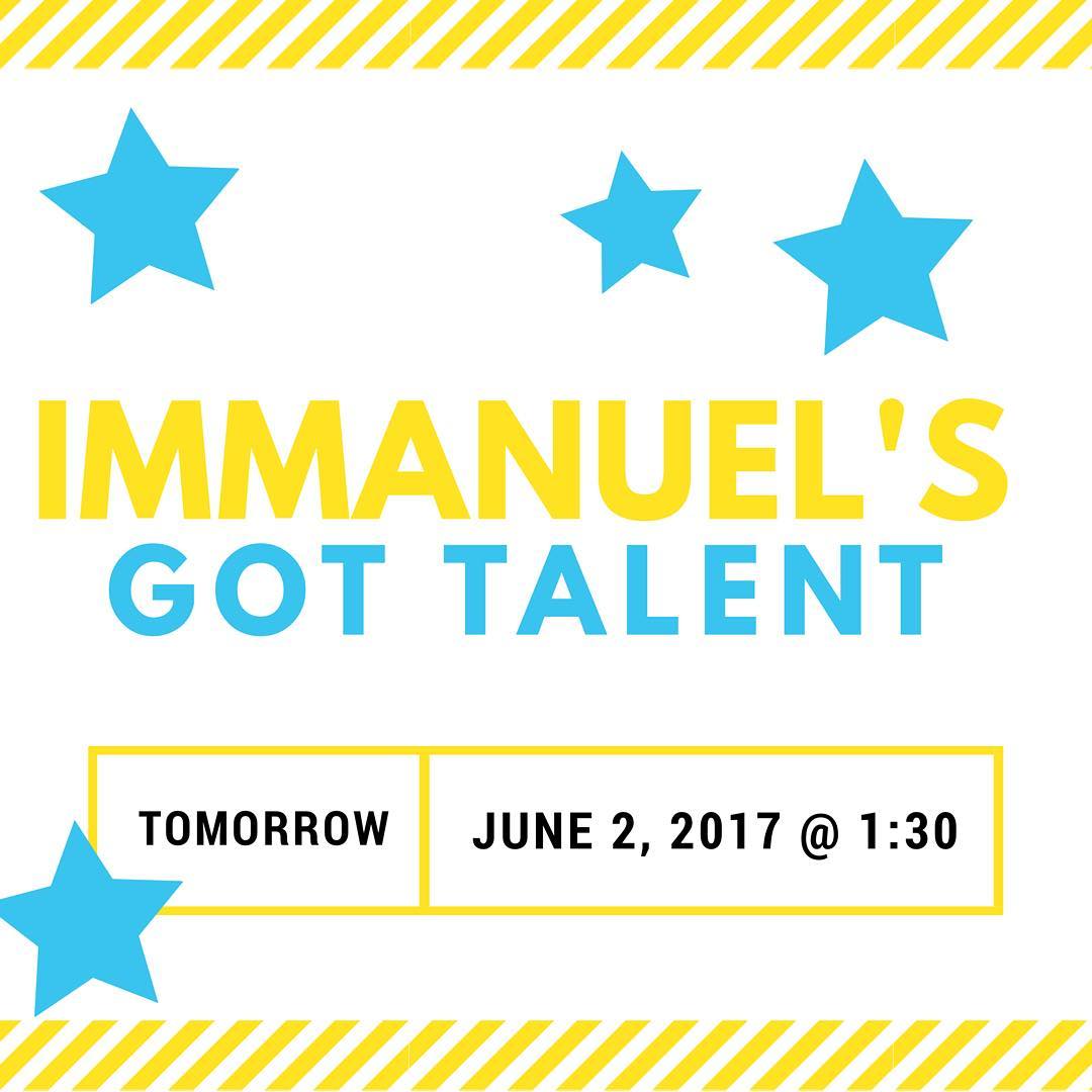 ICS Talent Show tomorrow, Friday, June 2nd, at 1:30 p.m. In the Worship Center. Join us for an amazing show!! Be entertained and support our students