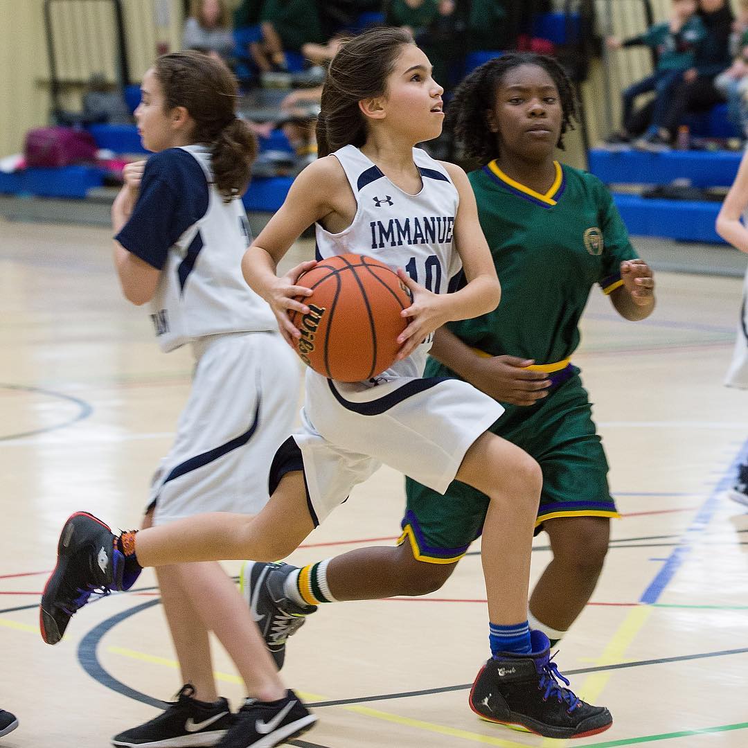 The JV Girls Basketball team battles the girls team from Westminster School at the gymnasium