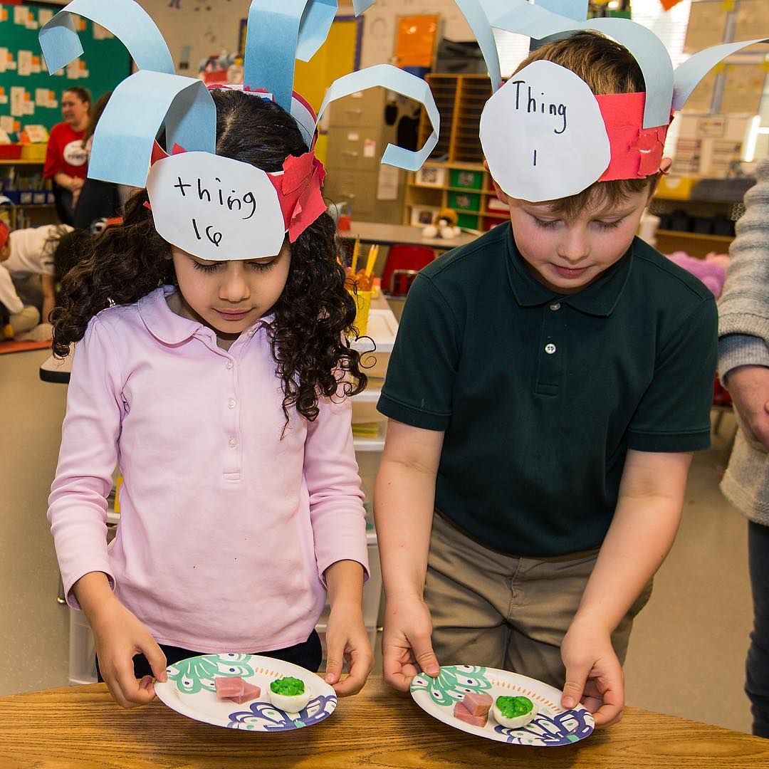 A gathering of first-grade friends enjoy a taste of in honor of the book and the author’s birthday#DrSeussDay
