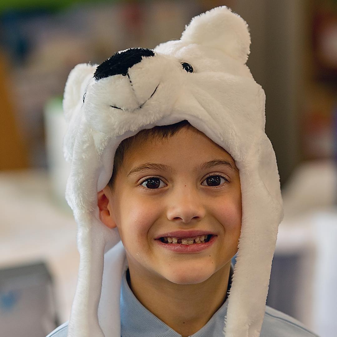 Sporting a Polar bear hat tops the day as students showed of the